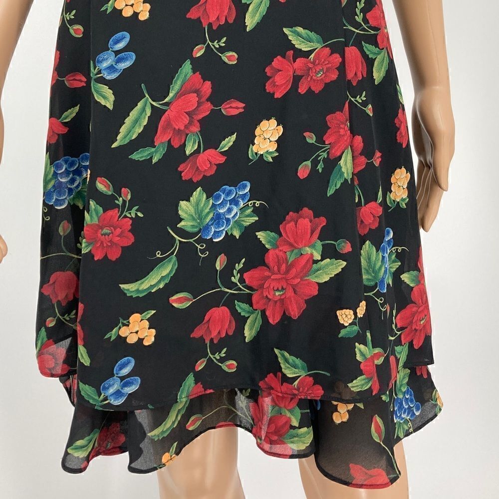Olivia Rose Floral & Grape Overlay Dress Size 10M - Picture 3 of 8